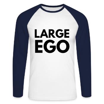 large ego - T-shirt baseball manches longues Homme - blanc/marine - Devant - Nik (191cm)