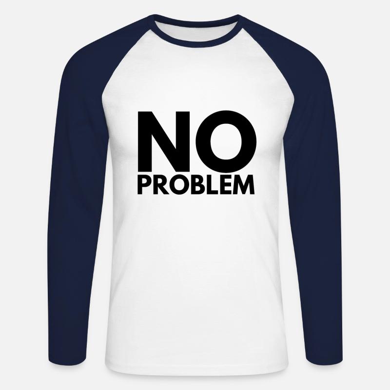 No Problem - Unisex Baseballshirt langarm - Weiß/Navy