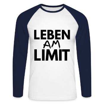 leben am limit - Unisex Baseballshirt langarm - Weiß/Navy - Vorne - Nik (191cm)