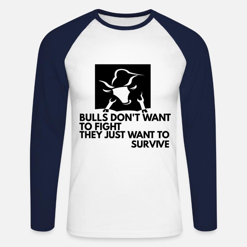 Tierschützer Stierkampf - Unisex Baseballshirt langarm - Weiß/Navy