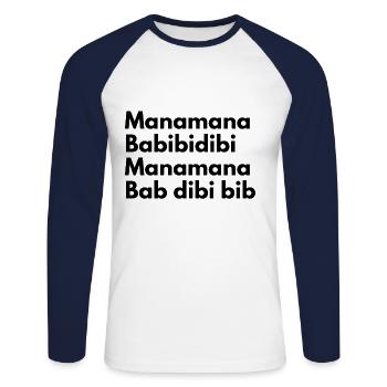 earwig - Unisex Long Sleeve Baseball T-Shirt - white/navy - Front - Nik (191cm)