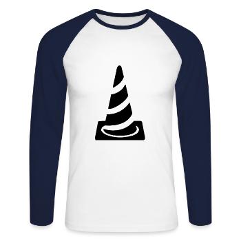 Pylons Pylons Guide Cone Cone - Unisex Long Sleeve Baseball T-Shirt - white/navy - Front - Nik (191cm)