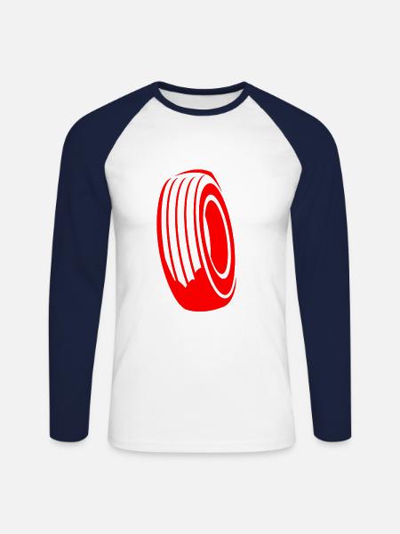 tyre - Unisex Long Sleeve Baseball T-Shirt - white/navy