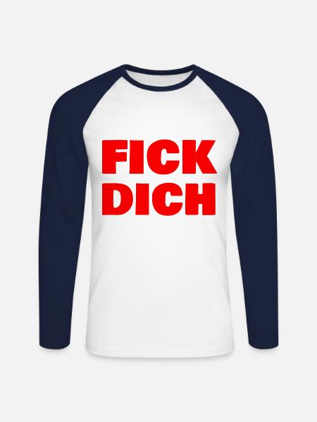 Fick dich - Unisex Baseballshirt langarm - Weiß/Navy