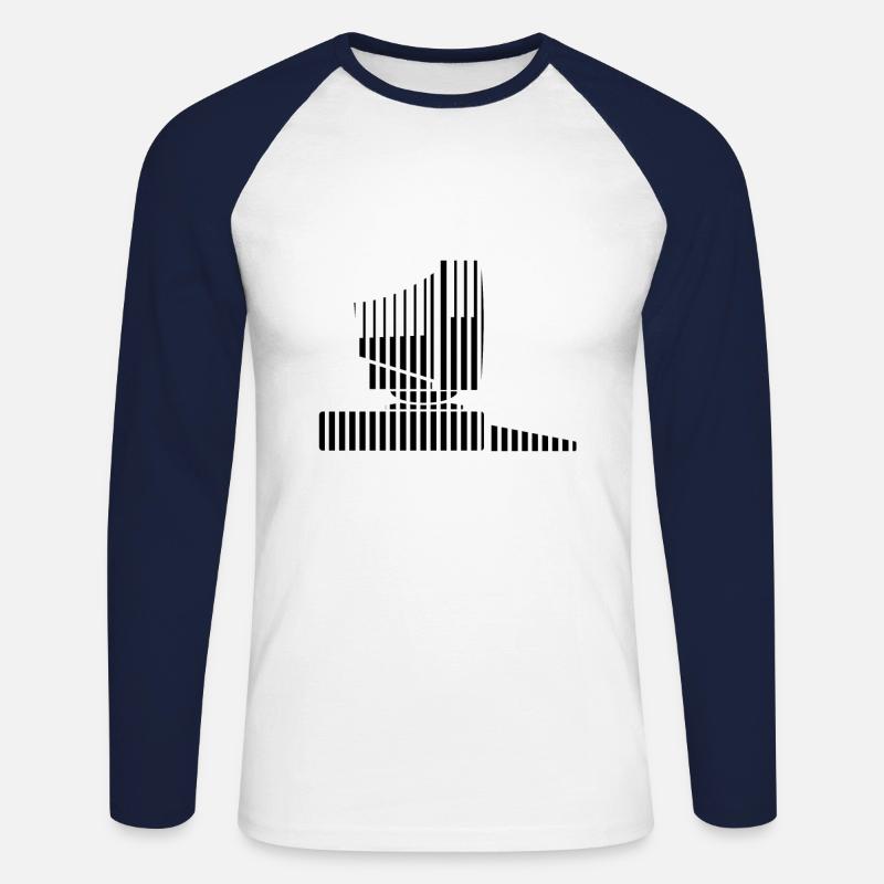 PC - Unisex Baseballshirt langarm - Weiß/Navy