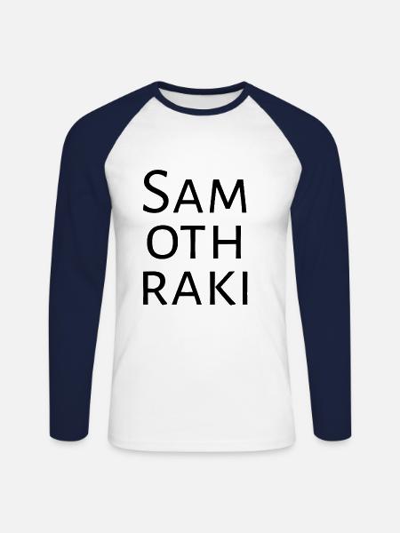 Samothraki - Unisex Baseballshirt langarm - Weiß/Navy