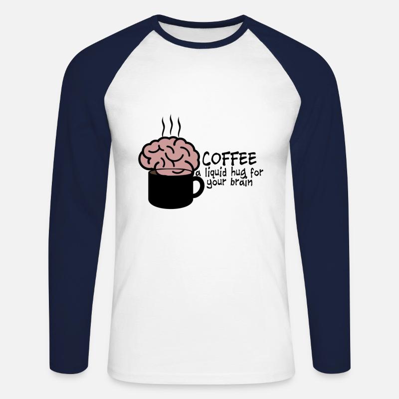 Coffee - Unisex Baseballshirt langarm - Weiß/Navy