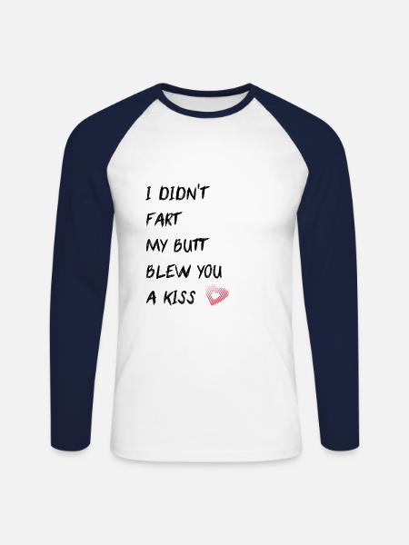 Lustige Sprüche Blähungen - Unisex Baseballshirt langarm - Weiß/Navy