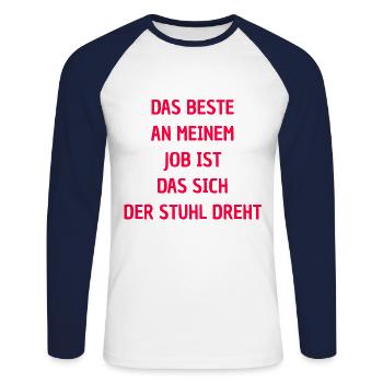 Bürohumor Büro Sprüche - Unisex Baseballshirt langarm - Weiß/Navy - Vorne - Nik (191cm)