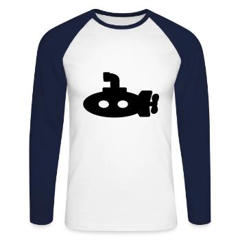 Submarine - Unisex Long Sleeve Baseball T-Shirt - white/navy - Front - Nik (191cm)
