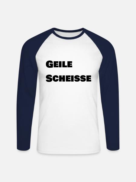 Geile Scheisse - Unisex Baseballshirt langarm - Weiß/Navy