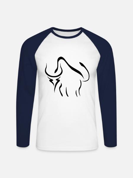 buffalo - Unisex Long Sleeve Baseball T-Shirt - white/navy