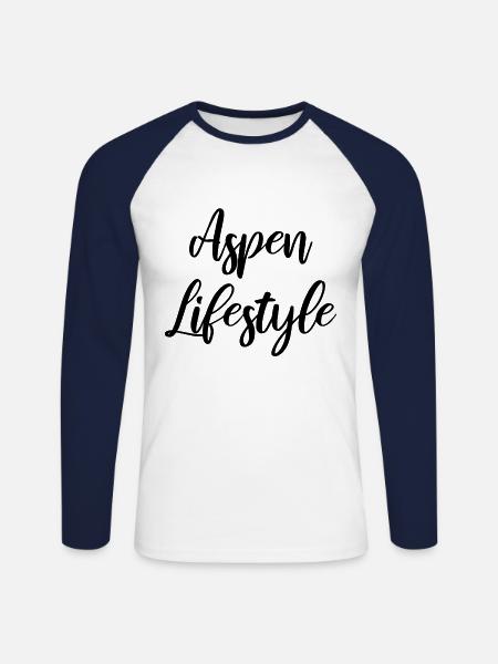 Aspen lifestyle - Unisex Long Sleeve Baseball T-Shirt - white/navy