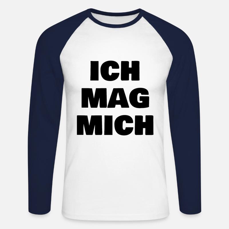 ich mag mich - Unisex Baseballshirt langarm - Weiß/Navy