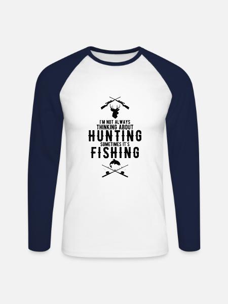 Chasse et pêche - T-shirt baseball manches longues Homme - blanc/marine