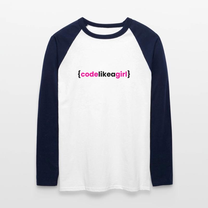code like a girl - coder programmer girl Unisex Long Sleeve Baseball T-Shirt
