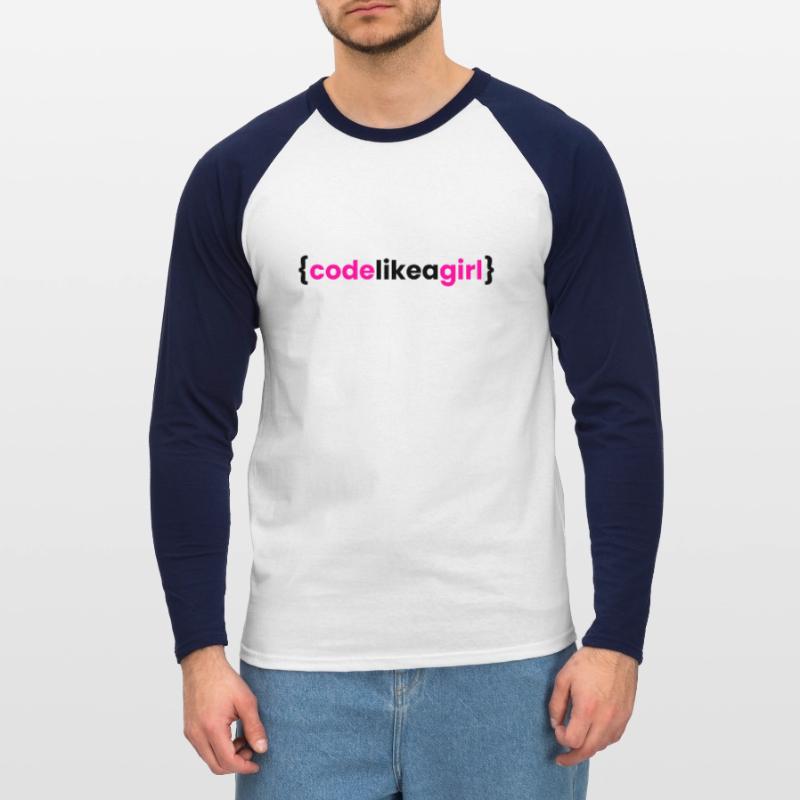 code like a girl - coder programmer girl Unisex Long Sleeve Baseball T-Shirt