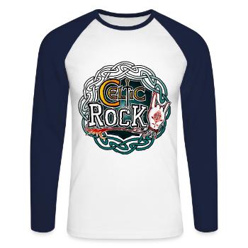 Keltischer Rock - Unisex Baseballshirt langarm - Weiß/Navy - Vorne - Nik (191cm)