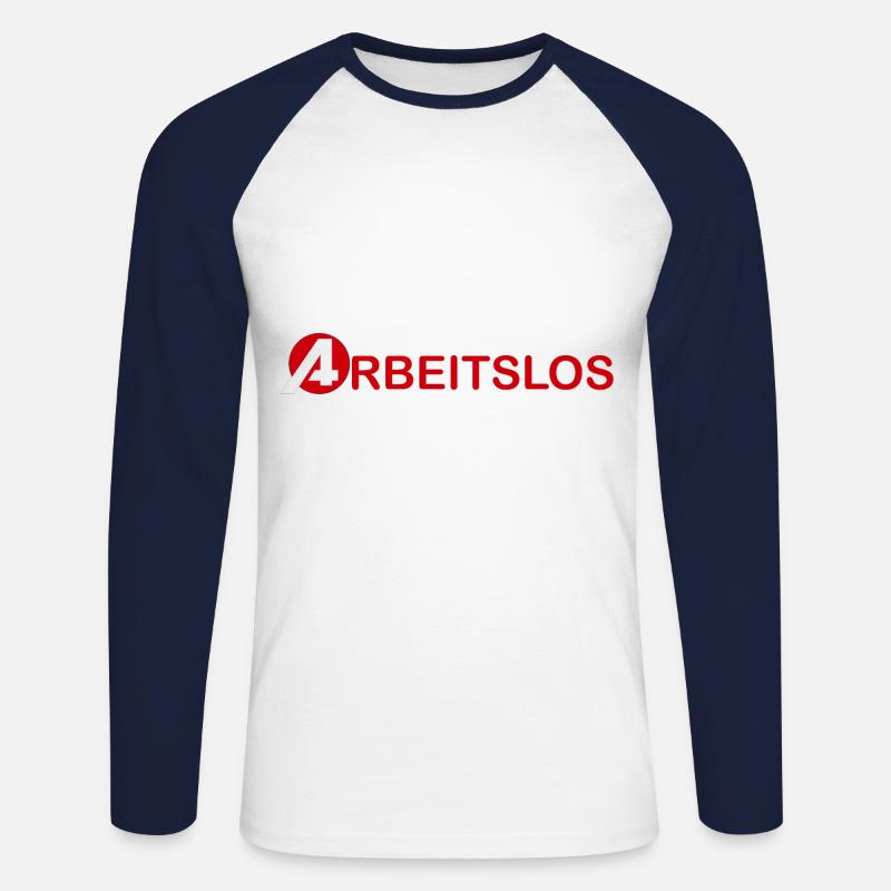 arbeitsamt arbeitslos hartz 4 - Unisex Baseballshirt langarm - Weiß/Navy