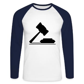 Richter - Unisex Baseballshirt langarm - Weiß/Navy - Vorne - Nik (191cm)
