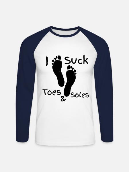 i suck toes &soles - Unisex Long Sleeve Baseball T-Shirt - white/navy