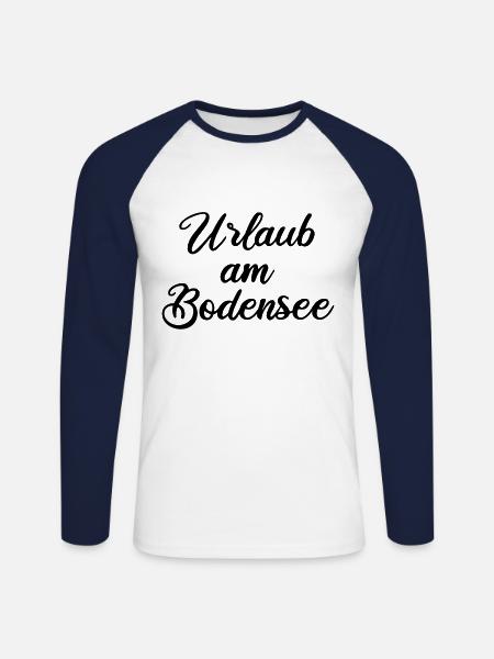 Urlaub am Bodensee - Unisex Baseballshirt langarm - Weiß/Navy
