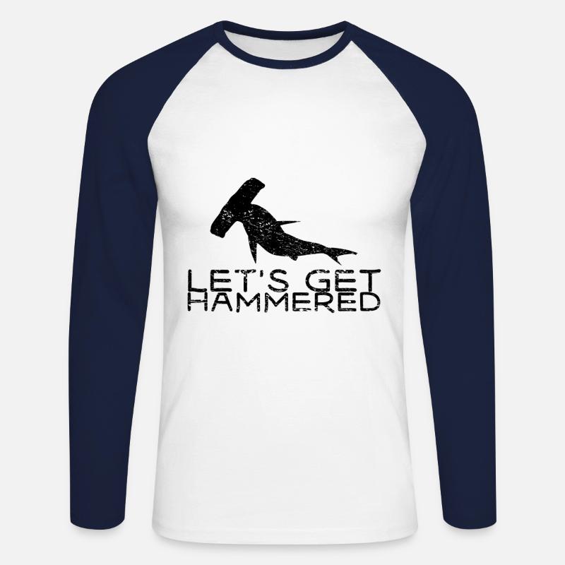 HAMMERHAI - Unisex Baseballshirt langarm - Weiß/Navy