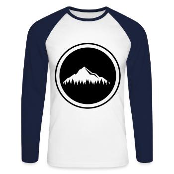 Berge Mountains icon - Unisex Baseballshirt langarm - Weiß/Navy - Vorne - Nik (191cm)