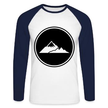 Berge Mountains Silhouette - Unisex Long Sleeve Baseball T-Shirt - white/navy - Front - Nik (191cm)