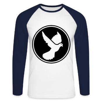 Dove symbol - Unisex Long Sleeve Baseball T-Shirt - white/navy - Front - Nik (191cm)