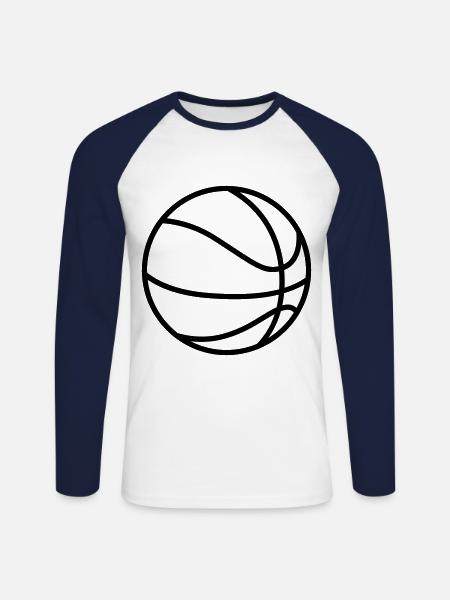 Basketball - Unisex Long Sleeve Baseball T-Shirt - white/navy