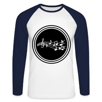 Musical notes sign - Unisex Long Sleeve Baseball T-Shirt - white/navy - Front - Nik (191cm)