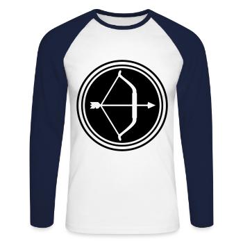 Bow and arrow - Unisex Long Sleeve Baseball T-Shirt - white/navy - Front - Nik (191cm)