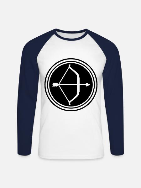 Bow and arrow - Unisex Long Sleeve Baseball T-Shirt - white/navy