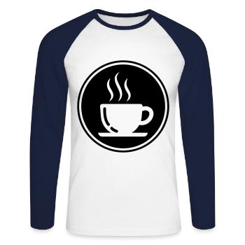Coffee cup - Unisex Long Sleeve Baseball T-Shirt - white/navy - Front - Nik (191cm)