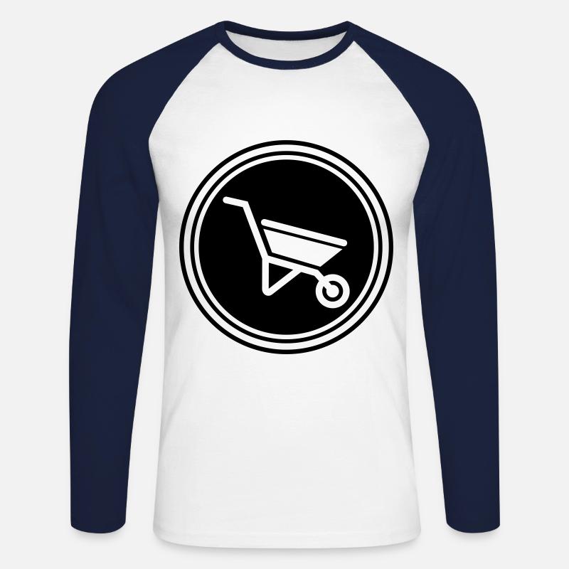 Schubkarre Symbol - Unisex Baseballshirt langarm - Weiß/Navy