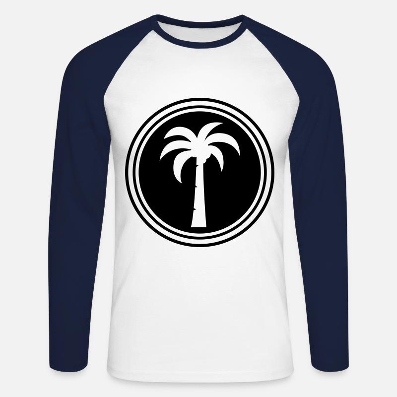 palme symbol - Unisex Baseballshirt langarm - Weiß/Navy