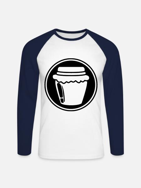 Honey jam symbol - Unisex Long Sleeve Baseball T-Shirt - white/navy