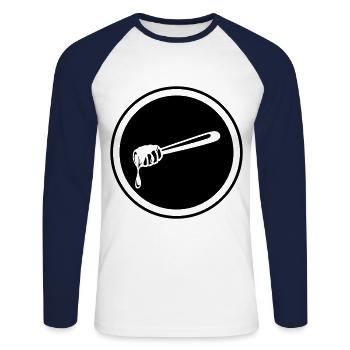 Stick chisel symbol beekeeper - Unisex Long Sleeve Baseball T-Shirt - white/navy - Front - Nik (191cm)