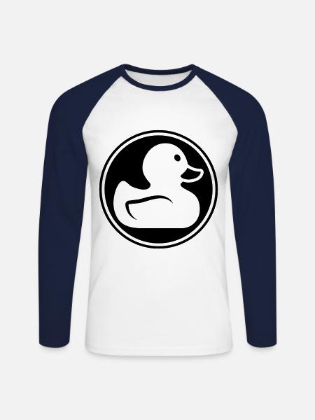 Duck Icon - Unisex Long Sleeve Baseball T-Shirt - white/navy