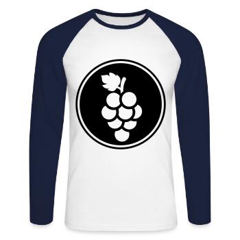 grapes - Unisex Long Sleeve Baseball T-Shirt - white/navy - Front - Nik (191cm)