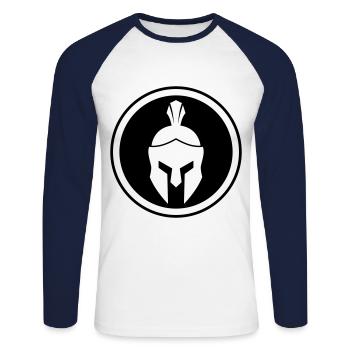Casque Spartan - T-shirt baseball manches longues Homme - blanc/marine - Devant - Nik (191cm)
