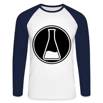 Test tube icon - Unisex Long Sleeve Baseball T-Shirt - white/navy - Front - Nik (191cm)