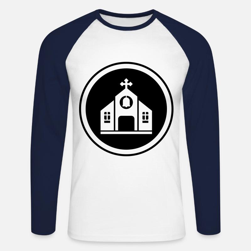 Kirche glaube - Unisex Baseballshirt langarm - Weiß/Navy