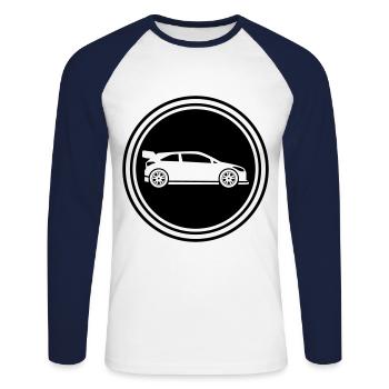 Auto Rennfahrer - Unisex Baseballshirt langarm - Weiß/Navy - Vorne - Nik (191cm)