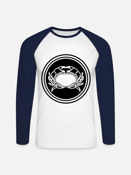 Krebs tier - Unisex Baseballshirt langarm - Weiß/Navy