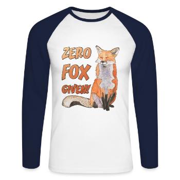 Zero Fox given No Fox given niedliche Fuchs - Unisex Baseballshirt langarm - Weiß/Navy - Vorne - Nik (191cm)