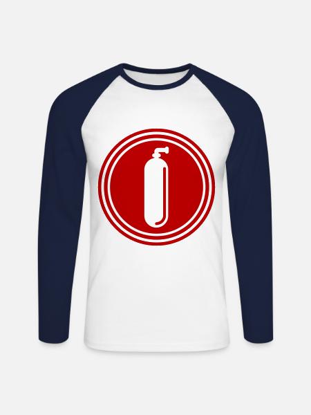 Oxygen diving symbol - Unisex Long Sleeve Baseball T-Shirt - white/navy