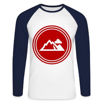 Berge Mountains Silhouette - Unisex Long Sleeve Baseball T-Shirt - white/navy - Front - Nik (191cm)