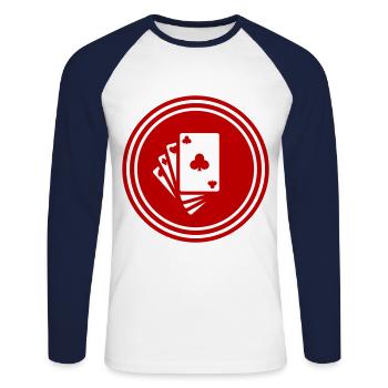 Map Icon Icon - Unisex Long Sleeve Baseball T-Shirt - white/navy - Front - Nik (191cm)